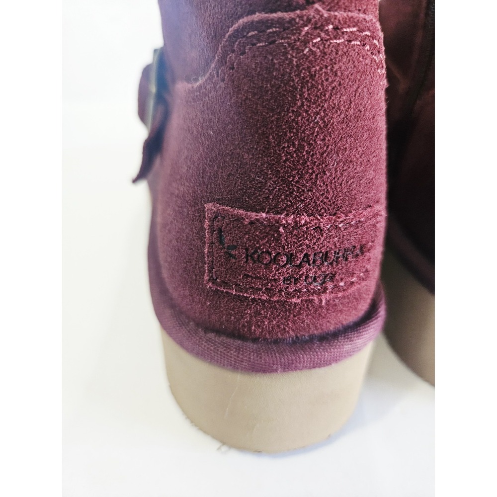 Koolaburra By UGG Boots Womens Size 9 Red Suede Ankle Wedge Faux Fur Lined Zip - Picture 9 of 16